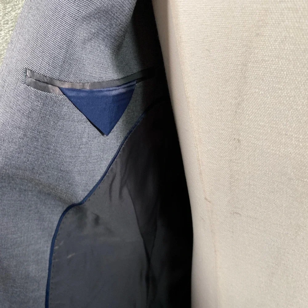 Banana Republic Jacket Mens 40R Gray Slim Fit Sharkskin Blazer Sport‎ Coat Suit